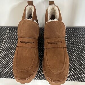 Madewell Warm Chestnut Suede Ankle Booties
